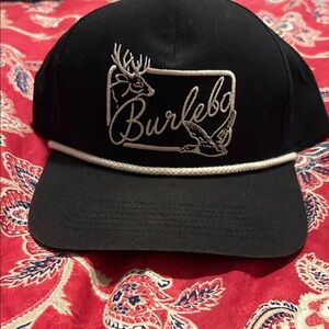 BURLEBO Black Cap with White Embroidery